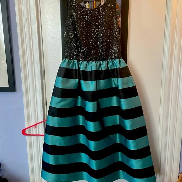 Anthropologie | Dresses | Anthropologie Teal And Black Sequin Party Dress |  Poshmark